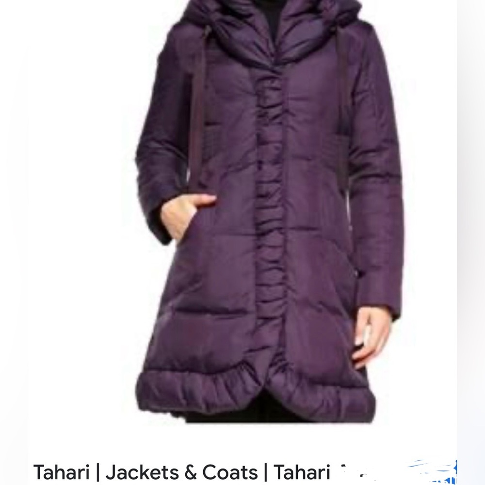Tahari Stylish Women's Purple Puffer Coat XS